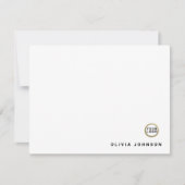Logo Monogram Name Minimal White Flat Note Card ノートカード (正面)
