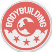 logo musculation bodybuilding 10 etoile シール (正面)