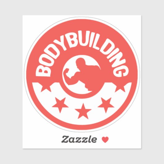 logo musculation bodybuilding 10 etoile シール (シート)