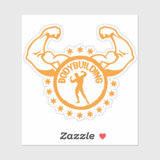 logo musculation bodybuilding 19 etoile シール (シート)