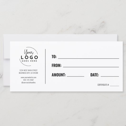 Logo Navy Blue Business Gift Certificate (裏面)