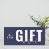 Logo Navy Blue Business Gift Certificate (スタンド正面)