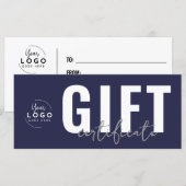 Logo Navy Blue Business Gift Certificate (正面/裏面)