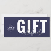 Logo Navy Blue Business Gift Certificate (正面)