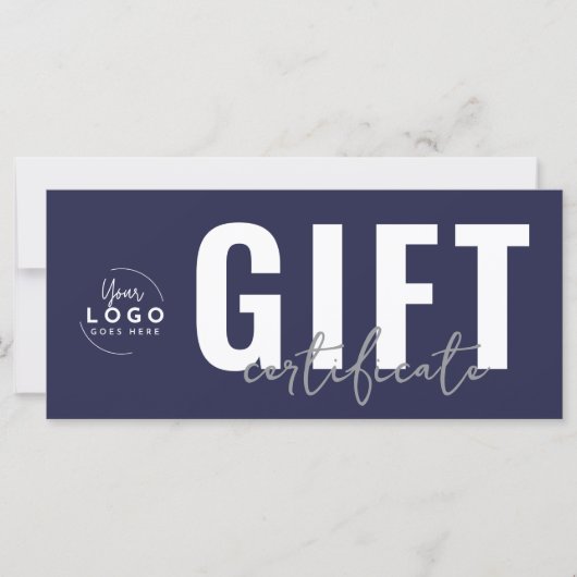 Logo Navy Blue Business Gift Certificate (正面)