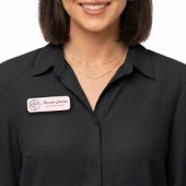 Logo on Pink Black Script Lash Makeup Artist 名札