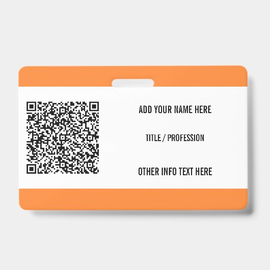 Logo or Photo and QR Code Name Badge Example バッジ (裏面)