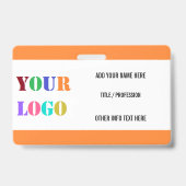 Logo or Photo Info Name Business Badge Example バッジ (裏面)