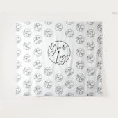 Logo Pattern Black & White Business Event Booth タペストリー (正面(横))