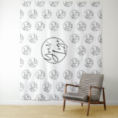 Logo Pattern Black & White Business Event Booth タペストリー (インサイチュ)