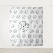 Logo Pattern Black & White Business Event Booth タペストリー (正面)