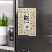 Logo Photo Beige Calendar 2026 Magnetic Card マグネット招待状
