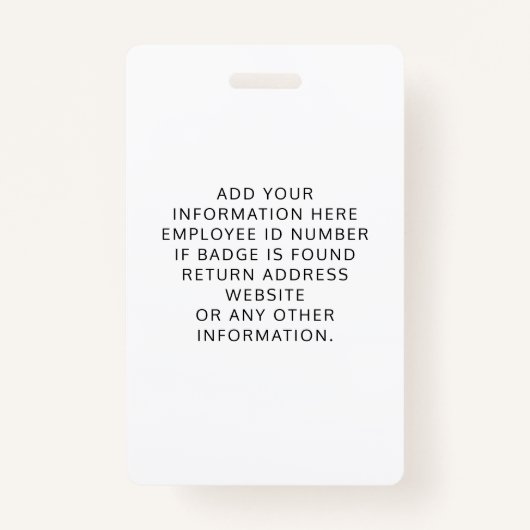 Logo Photo Employee ID バッジ (裏面)