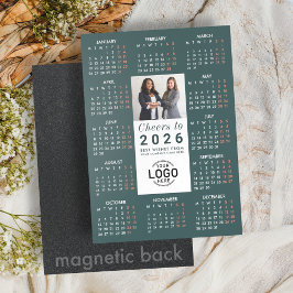 Logo Photo Green Calendar 2026 Magnetic Card マグネット招待状