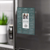 Logo Photo Green Calendar 2026 Magnetic Card マグネット招待状