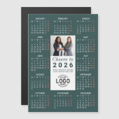 Logo Photo Green Calendar 2026 Magnetic Card マグネット招待状 (正面/裏面)
