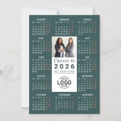Logo Photo Green Calendar 2026 Magnetic Card マグネット招待状 (正面)