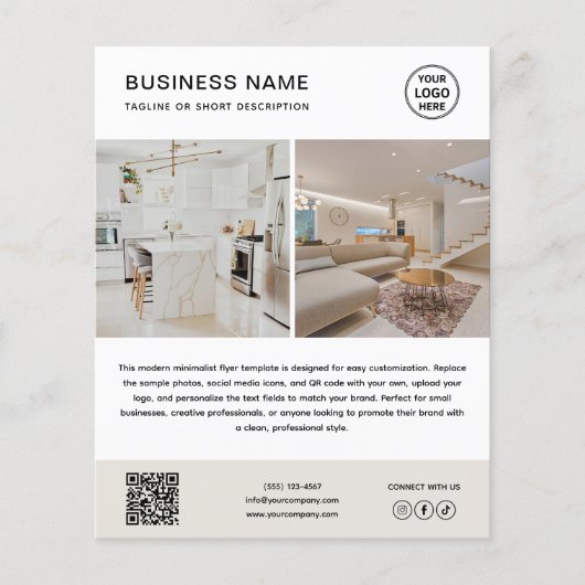 Logo Photo Minimalist Business Flyer チラシ (正面)