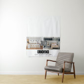 Logo Photo Table Runner Banner Real Estate QR Code タペストリー (インサイチュ)
