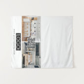 Logo Photo Table Runner Banner Real Estate QR Code タペストリー (正面(横))
