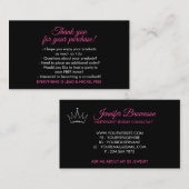 Logo Pink Crown Jewelry Accessories Thank You 名刺 (正面/裏面)