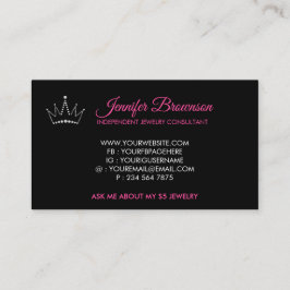 Logo Pink Crown Jewelry Accessories Thank You 名刺