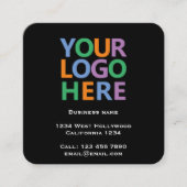 Logo QR Code and Text Custom Personalized スクエア名刺 (正面)