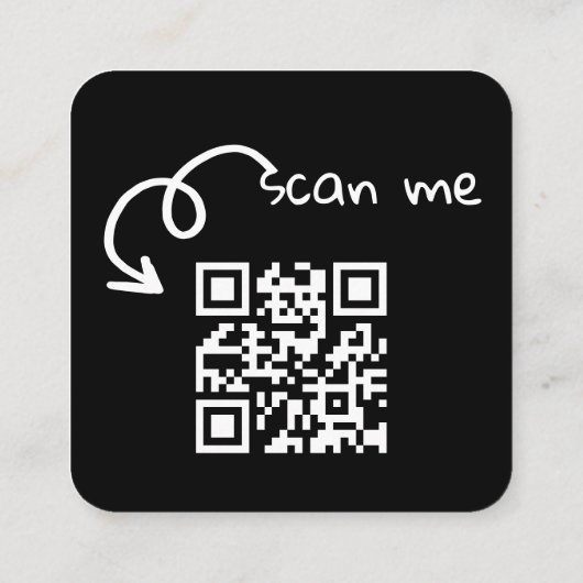 Logo QR Code and Text Custom Personalized スクエア名刺 (裏面)