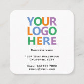Logo QR Code and Text Custom Personalized スクエア名刺 (正面)