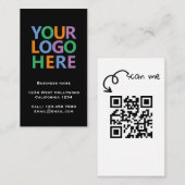 Logo QR Code and Text Custom Personalized 名刺 (正面/裏面)
