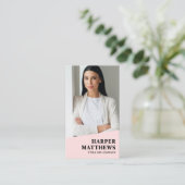 Logo QR Code Blush Pink 名刺 (スタンド正面)