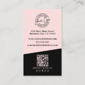 Logo QR Code Blush Pink 名刺 (裏面)