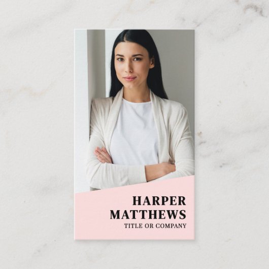 Logo QR Code Blush Pink 名刺 (正面)