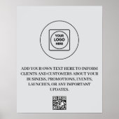 Logo QR Code Business Branding Blue Design poster ポスター (正面)