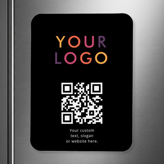 Logo QR Code Business Template Black マグネット