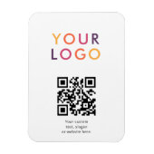 Logo QR Code Business Template White マグネット (縦)
