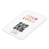 Logo QR Code Business Template White マグネット (左側)