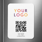 Logo QR Code Business Template White マグネット