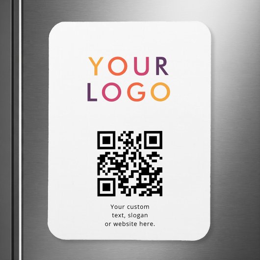 Logo QR Code Business Template White マグネット