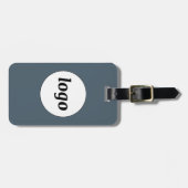 Logo QR Code Charcoal Gray Business Promotional ラゲッジタグ (正面横)