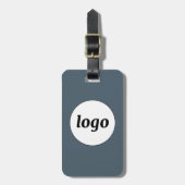 Logo QR Code Charcoal Gray Business Promotional ラゲッジタグ (正面縦)