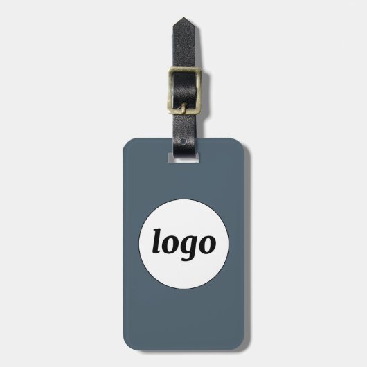 Logo QR Code Charcoal Gray Business Promotional ラゲッジタグ (正面縦)