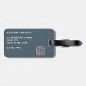Logo QR Code Charcoal Gray Business Promotional ラゲッジタグ (裏面横)