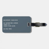 Logo QR Code Charcoal Gray Business Promotional ラゲッジタグ (裏面横)