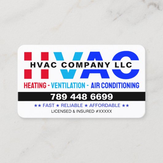 Logo, Qr Code & License - Modern AC Services, HVAC 名刺 (正面)