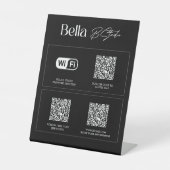 Logo QR Code Social Media Wifi 台座サイン (正面)