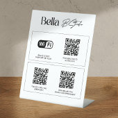 Logo QR Code Social Media Wifi Pedestal Sign 台座サイン