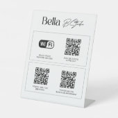 Logo QR Code Social Media Wifi Pedestal Sign 台座サイン (正面)