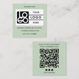 Logo Sage Green QR Code Website Social Media スクエア名刺