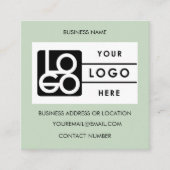 Logo Sage Green QR Code Website Social Media スクエア名刺 (正面)